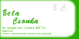 bela csonka business card